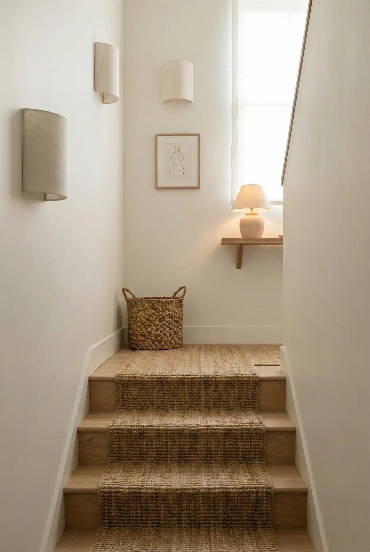 Stairs And Upstairs Landing In Soft Neutral Layers 2