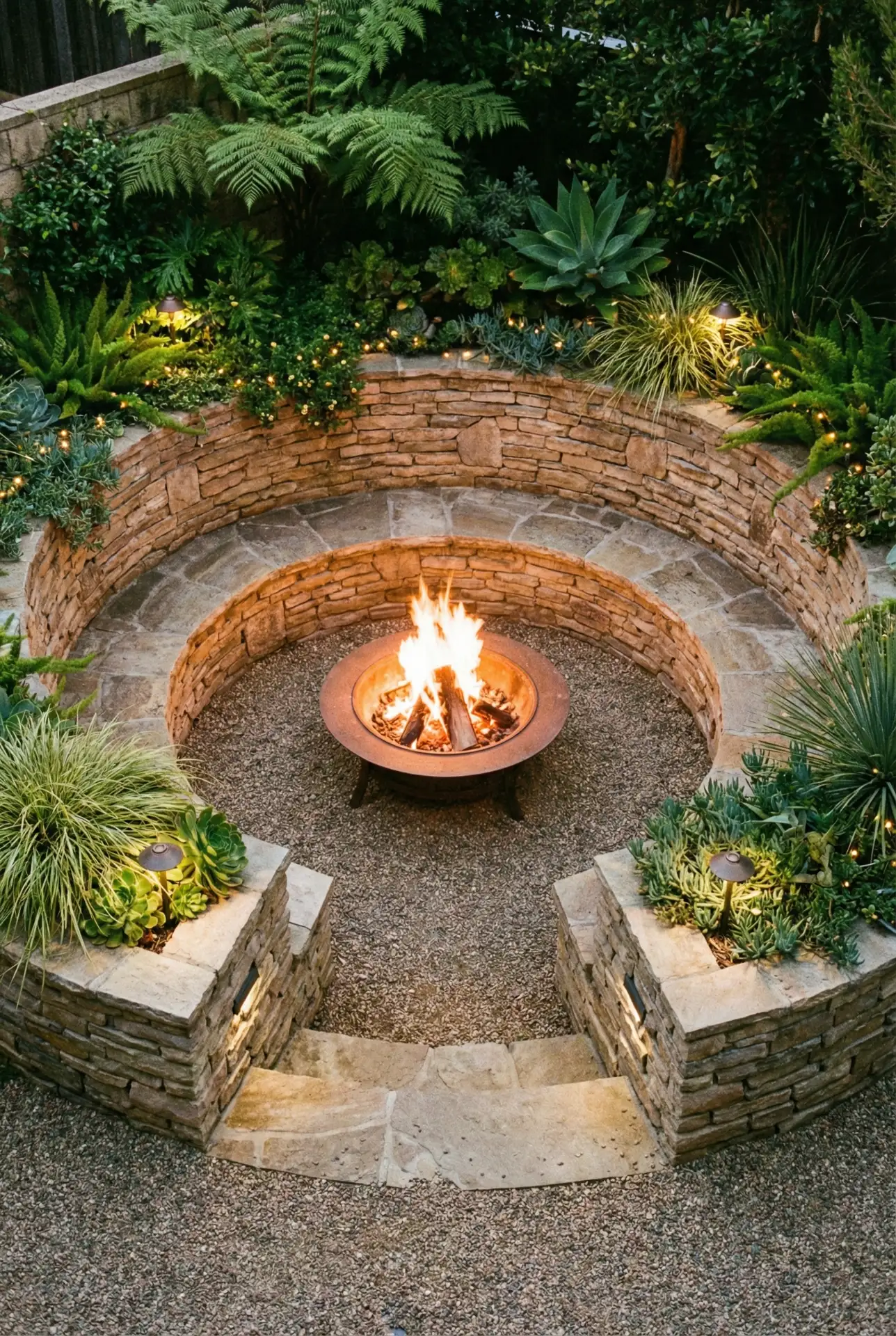 Sunken Stone Fire Pit Lounge 2