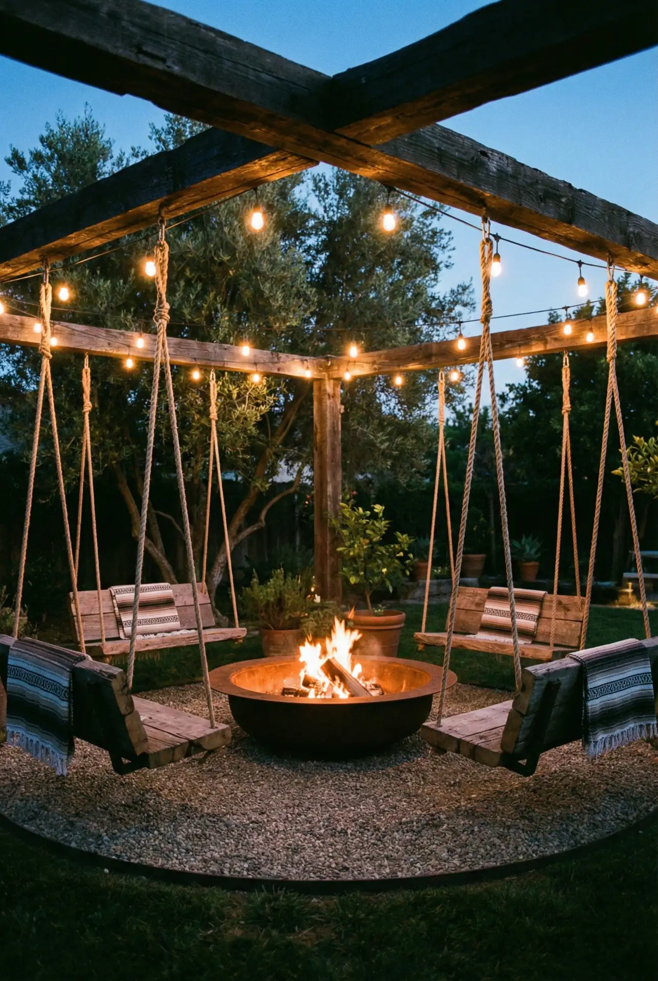 Swing Seating Fire Pit Circle 1