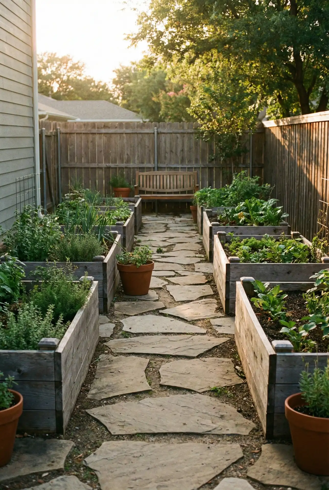 Tiny Raised Bed Grid With Center Walkway 1
