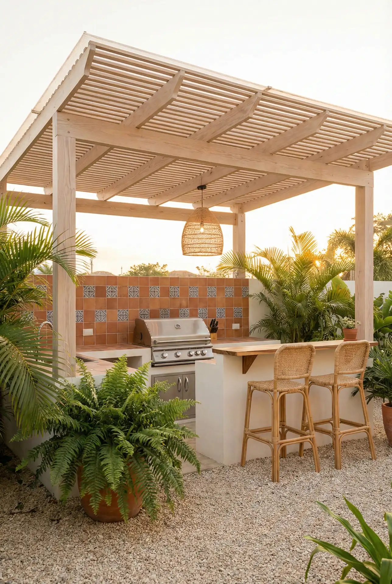 Tropical Open-Air Kitchen With Breezy Roof 2
