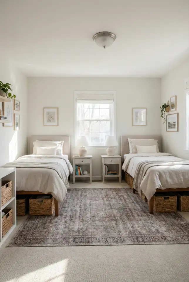 Twin Bed Mirror Layout For Small Rooms 1