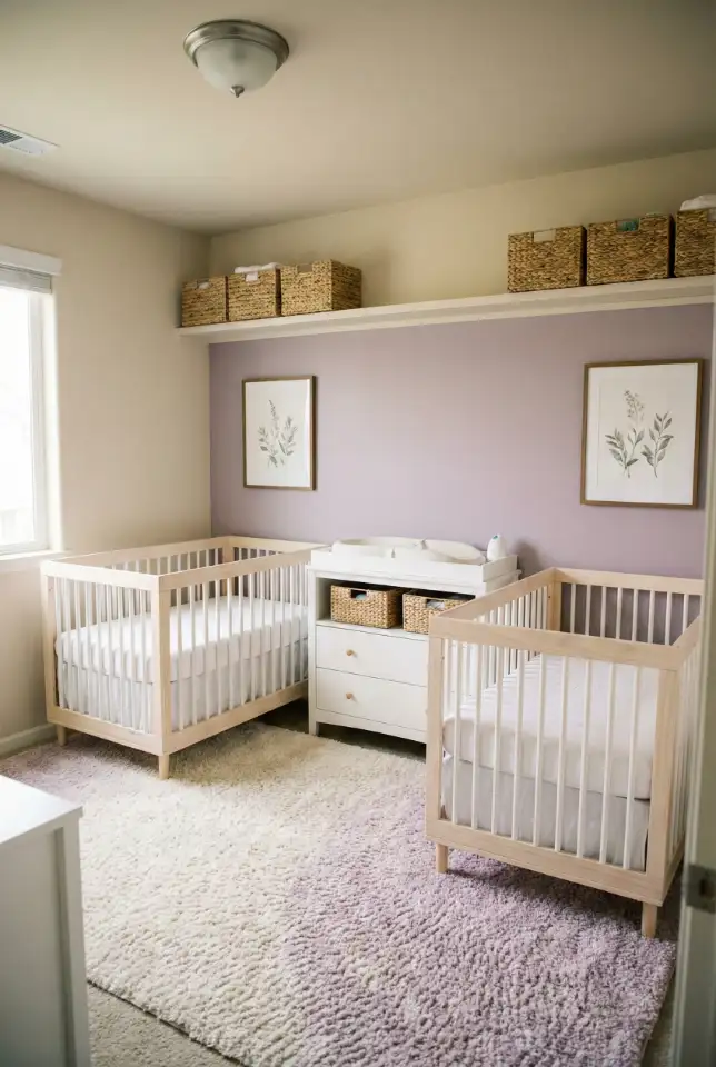 Twin Nursery Layout For Shared Baby Space 1