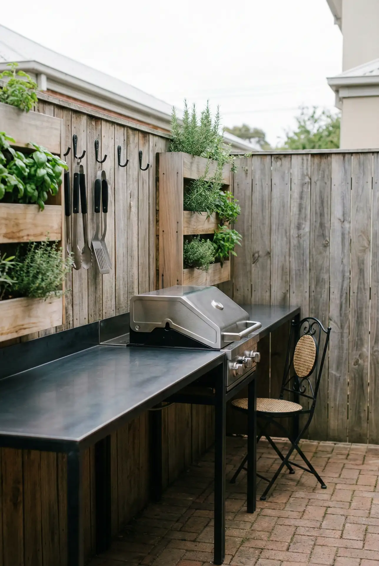 UK-Inspired Galley Kitchen Along Fence 2