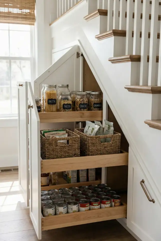 Under-Stairs Pantry With Understair Pull-Out Drawers 2