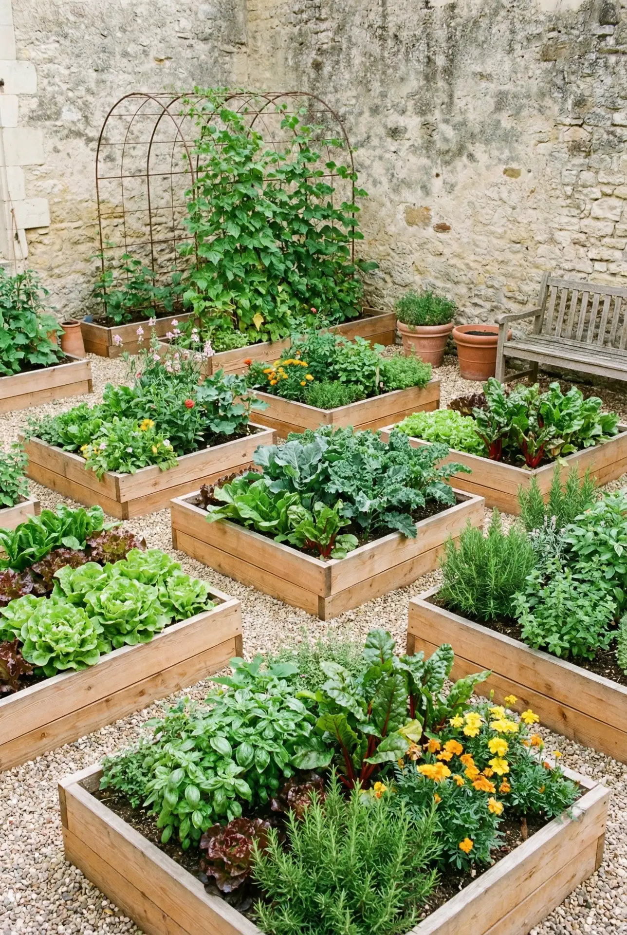 Vegetable Courtyard Potager Layout 2