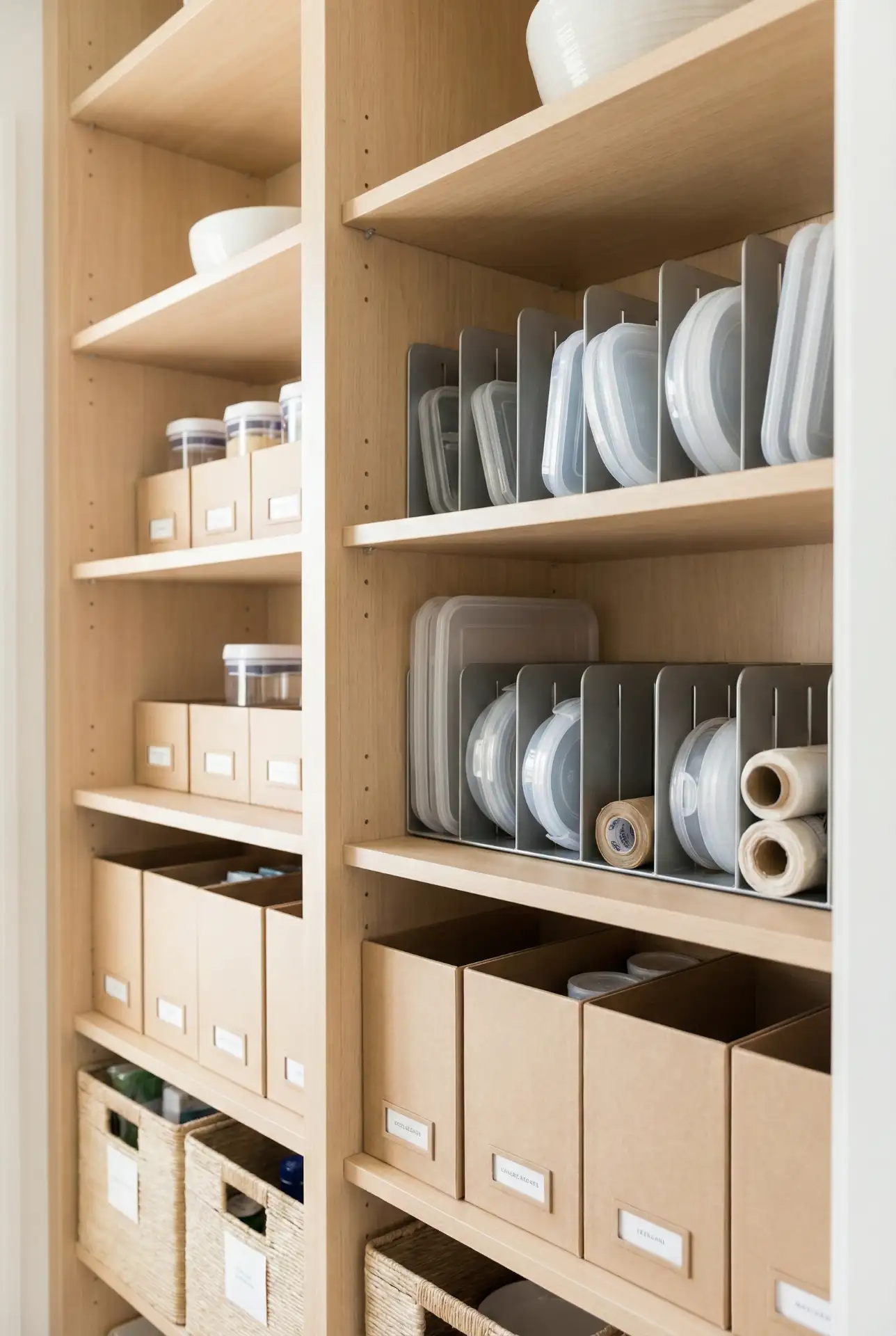 Vertical Pantry File Racks For Food Wraps And Lids 1