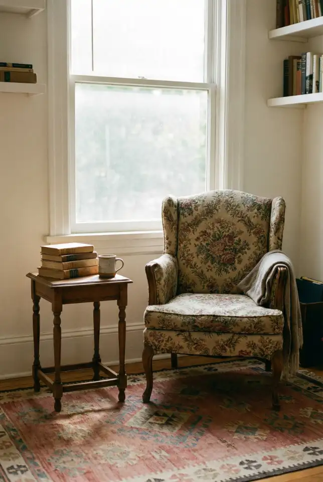 Vintage Armchair Reading Corner 1