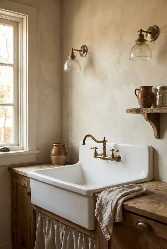 Vintage Inspired Sink Nook With Old Hardware 2