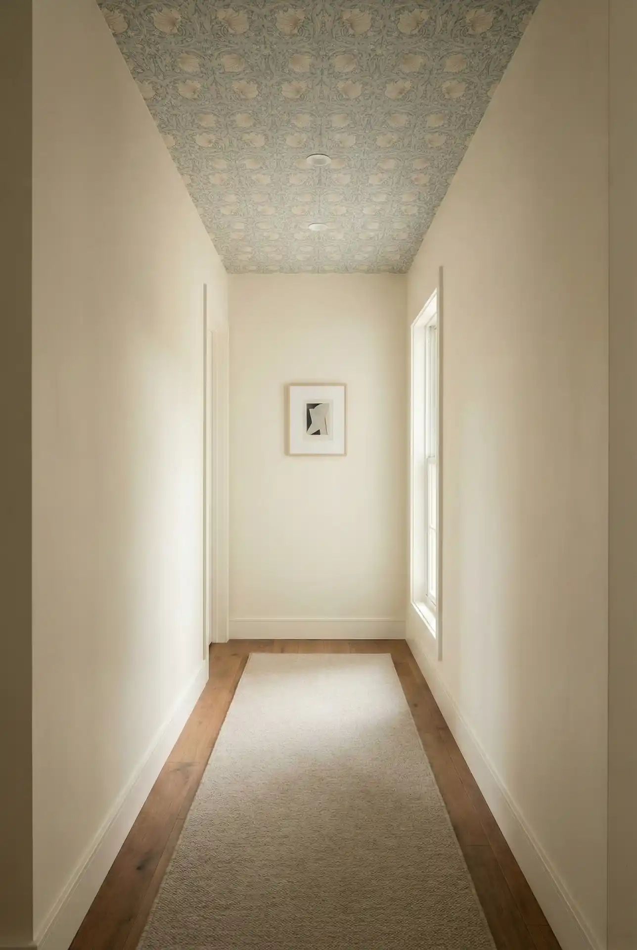 Wallpaper Ceiling Trick For A Dramatic Hallway Upgrade 1