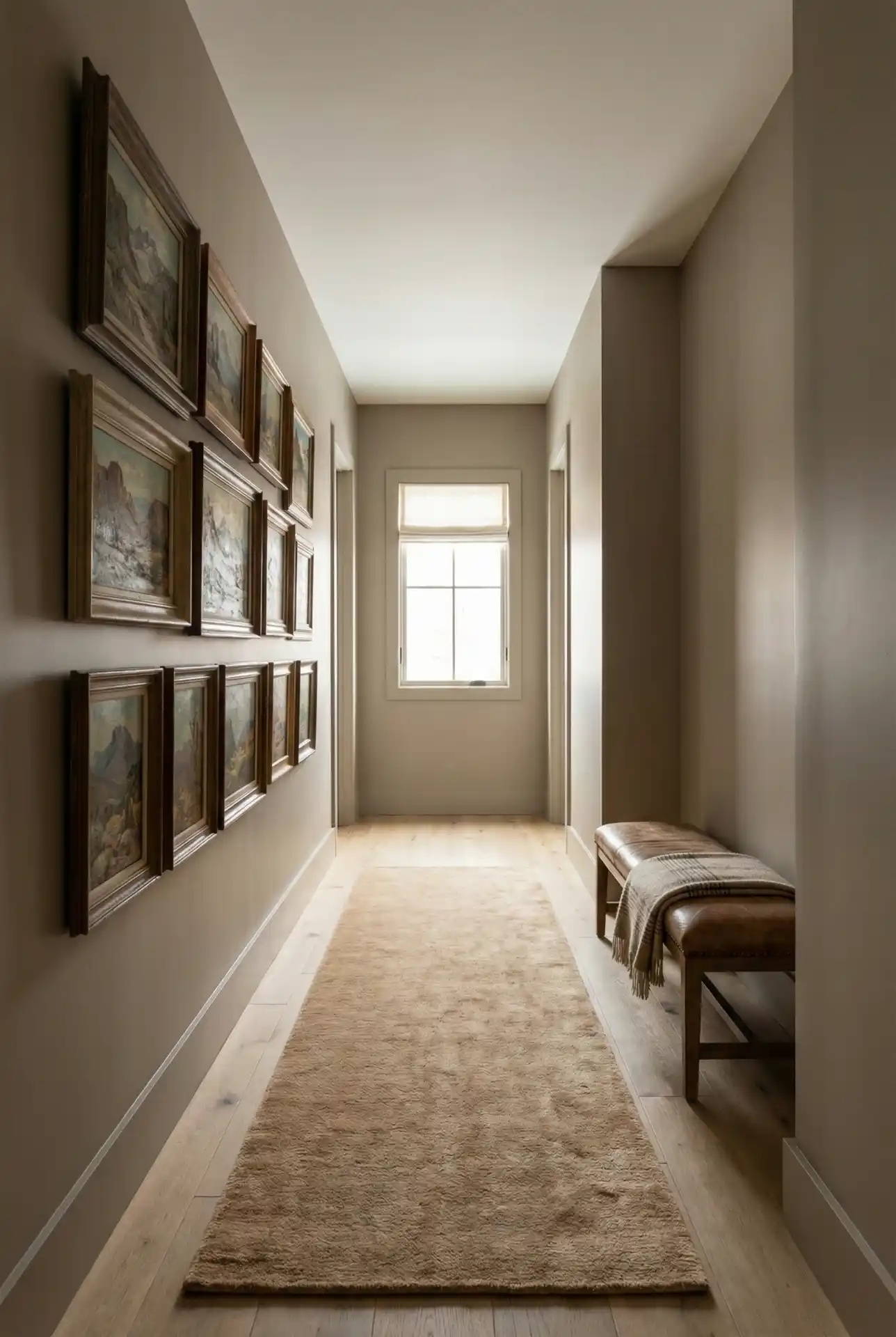 Western Gallery Hall With Vintage Frames And Warm Neutrals 2