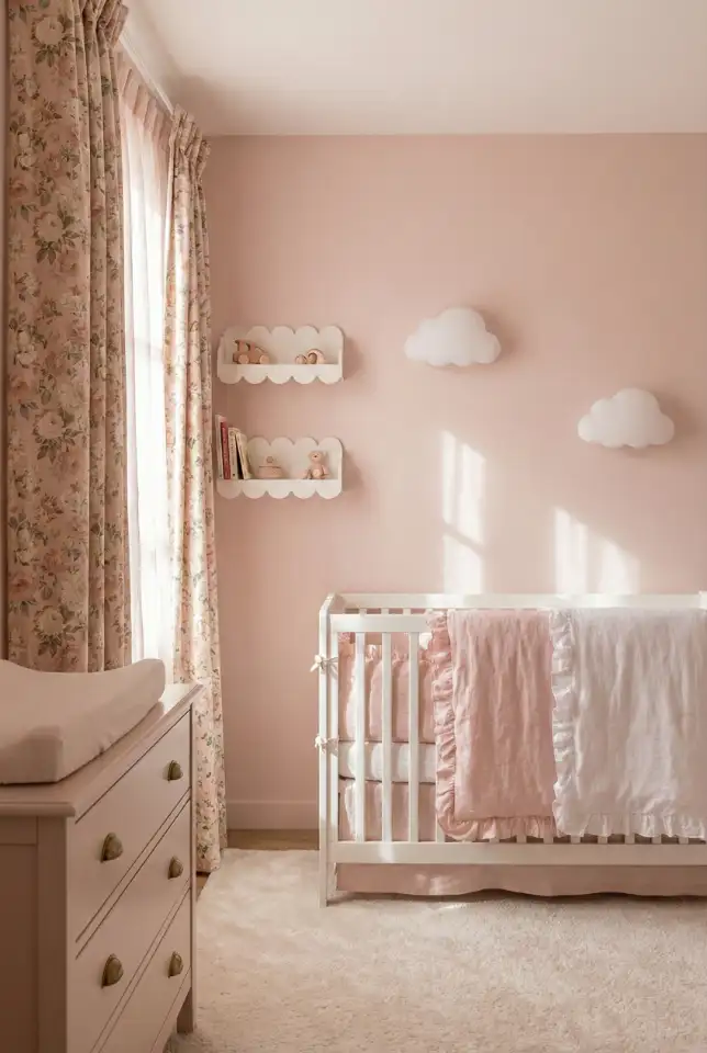 Whimsical Pink Nursery With Playful Patterns 1