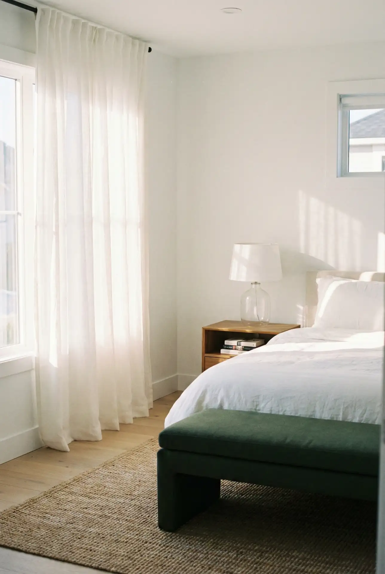 White And Green Crisp Bedroom With Hotel Freshness 2