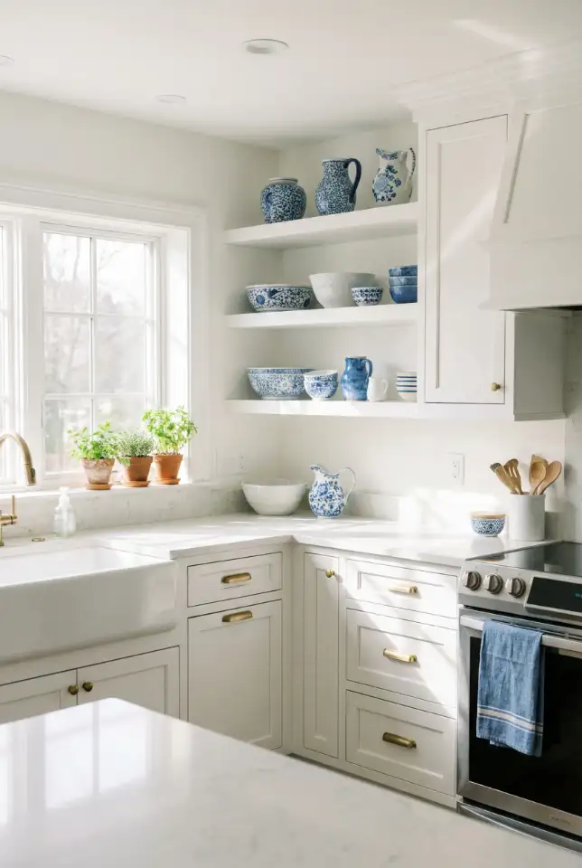White Kitchen With Blue Undertones 1