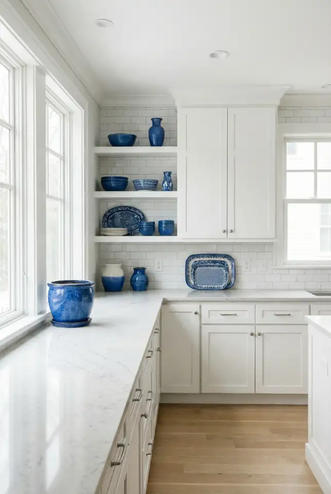 White Kitchen With Blue Undertones 2