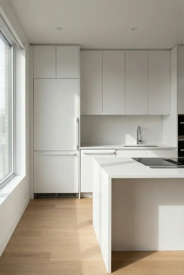 White Kitchen With Modern Appliances Integration 1