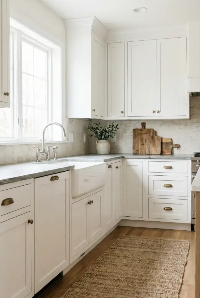 White Kitchen With Statement Sink Area 1