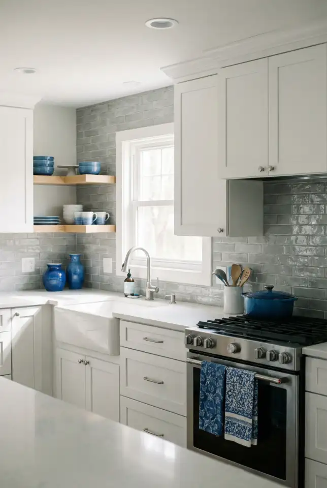 White Kitchen With Statement Sink Area 2