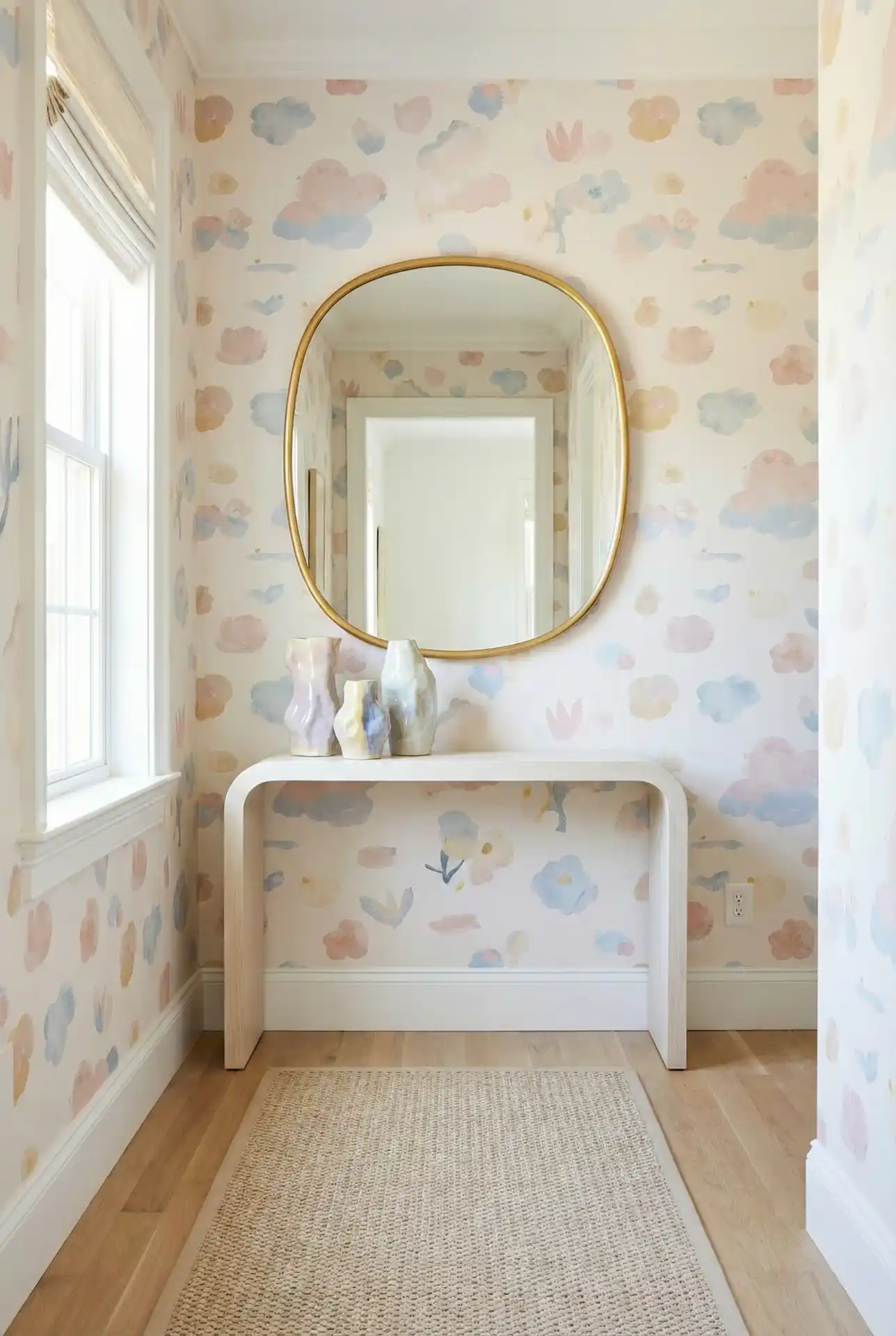 Whoville-Inspired Wallpaper Nook With Curved Shapes And Playful Colours 1