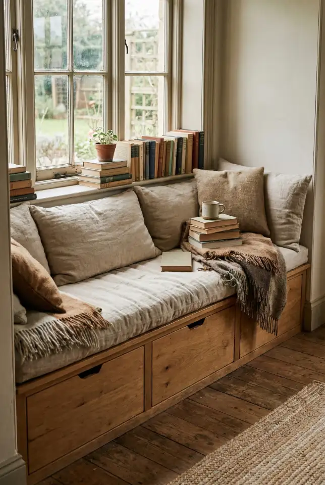 Window Bench Reading Corner With Storage 2