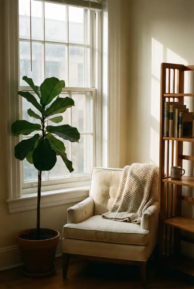 Window-Framed Reading Corner With Soft Light 2