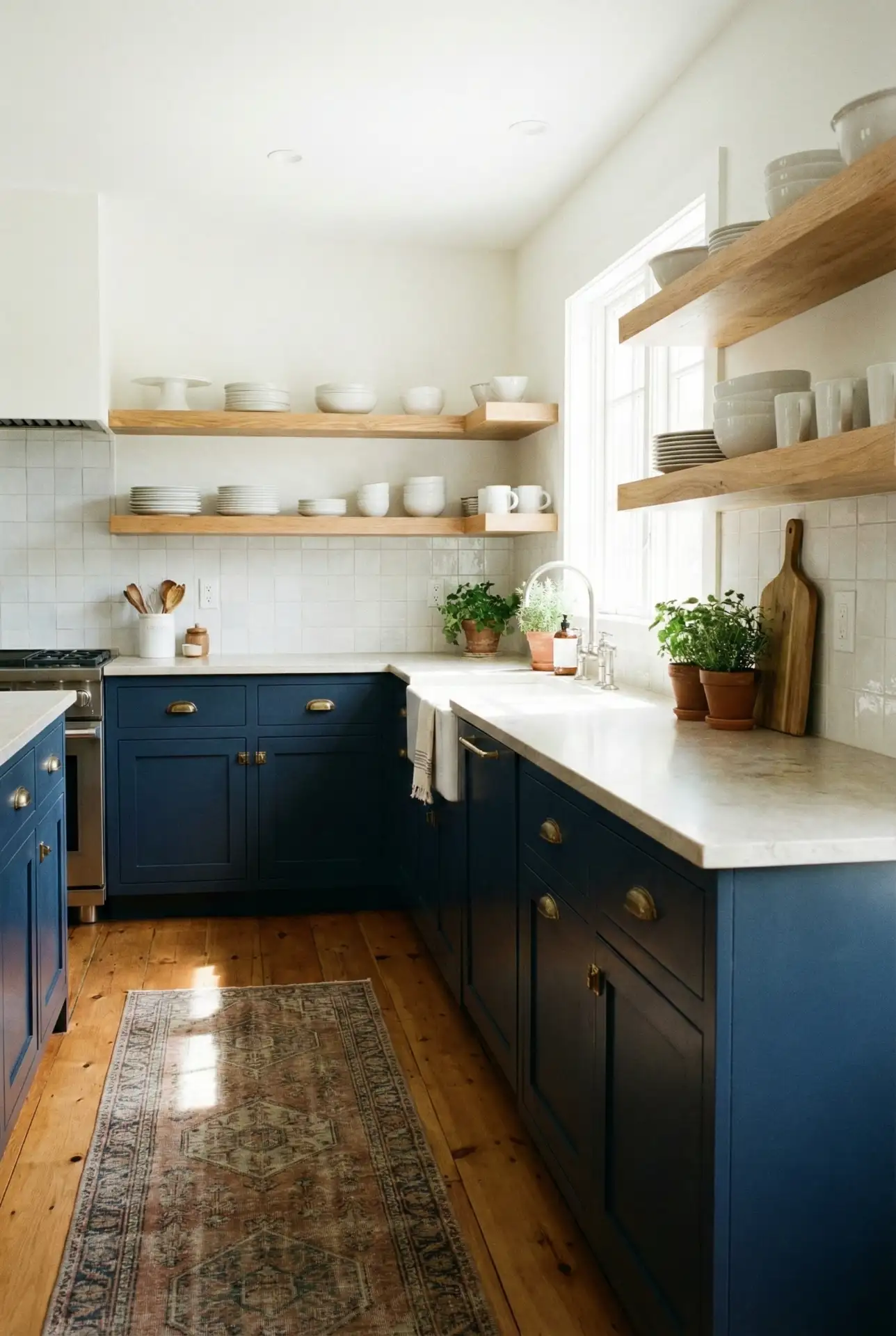 Wood And Country Open Shelving In Navy Blue 1