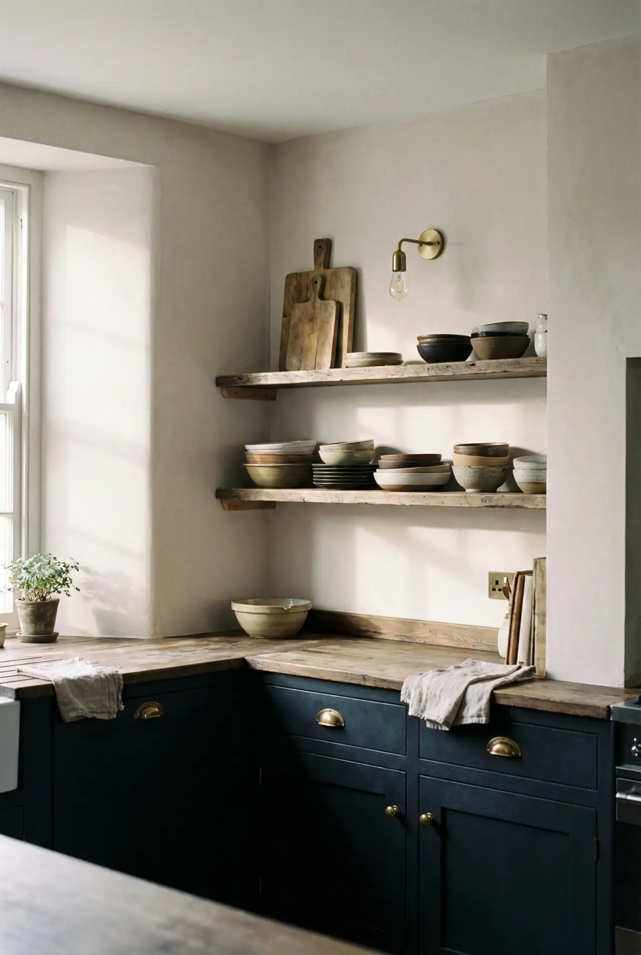 Wood And Country Open Shelving In Navy Blue 2