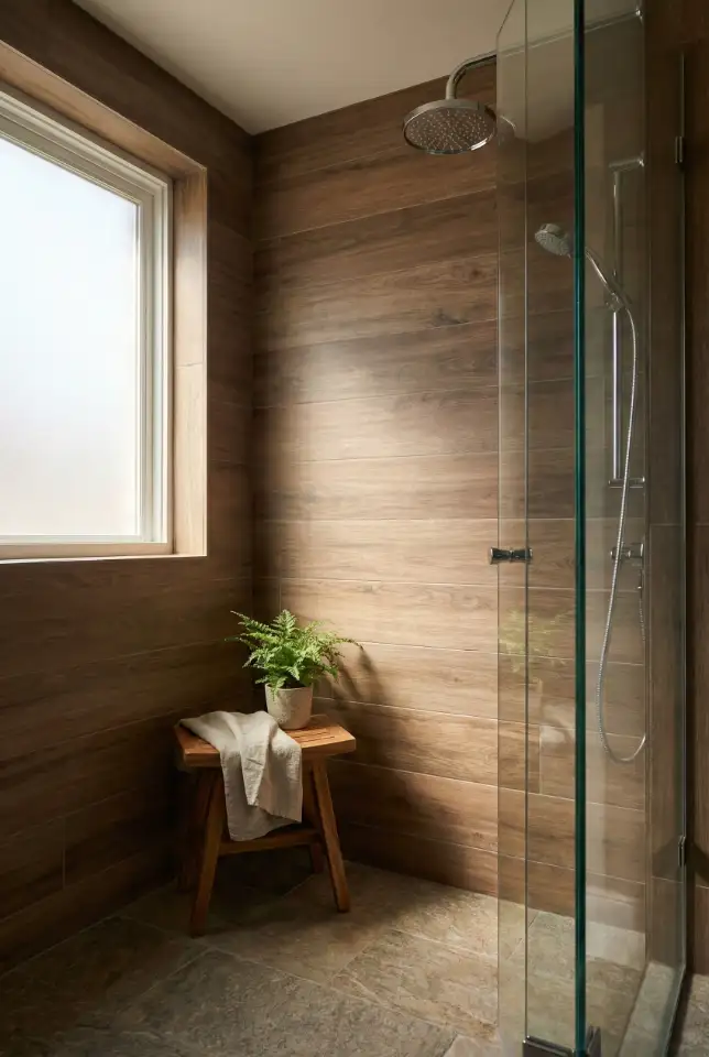 Wood Look Rustic Shower Tile 1