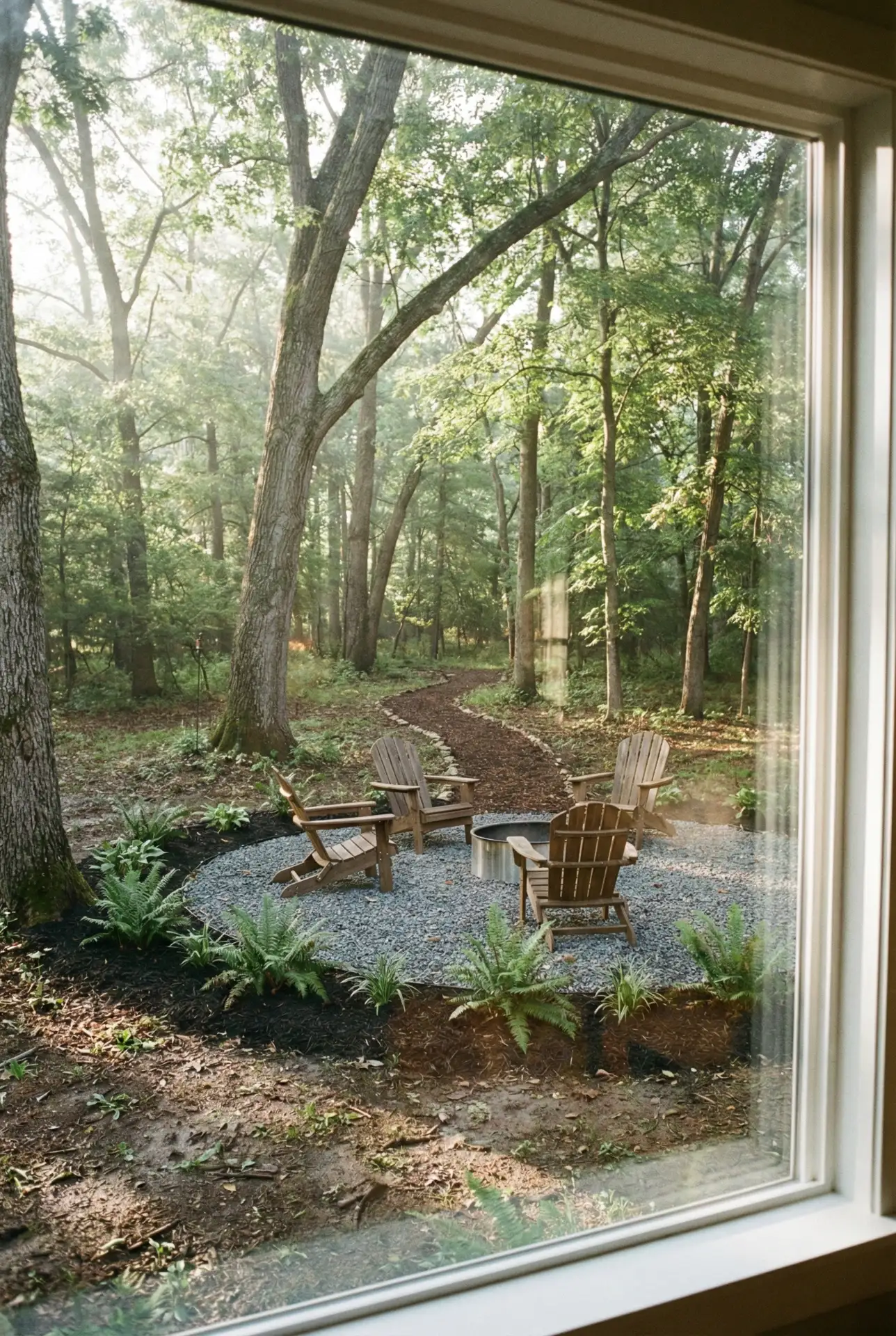 Wooded Firepit Clearing With Pet Paths 1