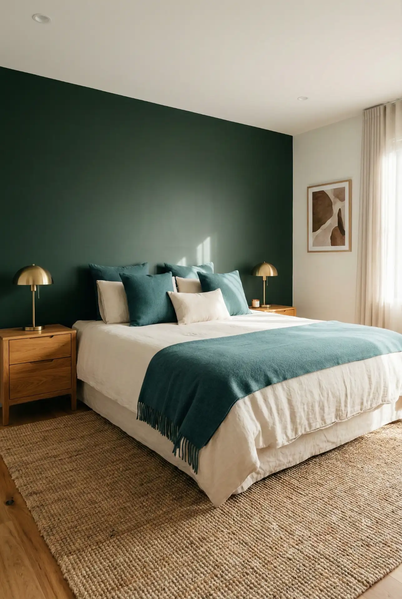 Earthy Teal And Forest Green Layers For A Cozy, Classy Bedroom 2