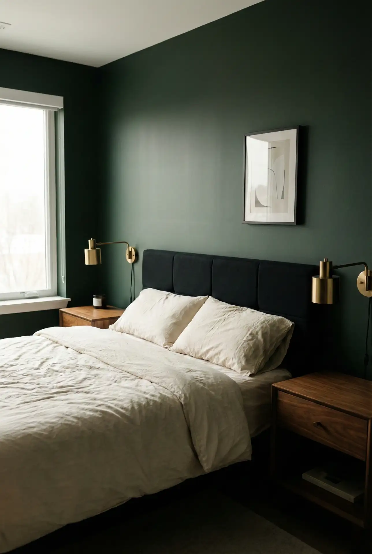 Forest Green Cocoon With A Black Headboard And Cream Contrast 1