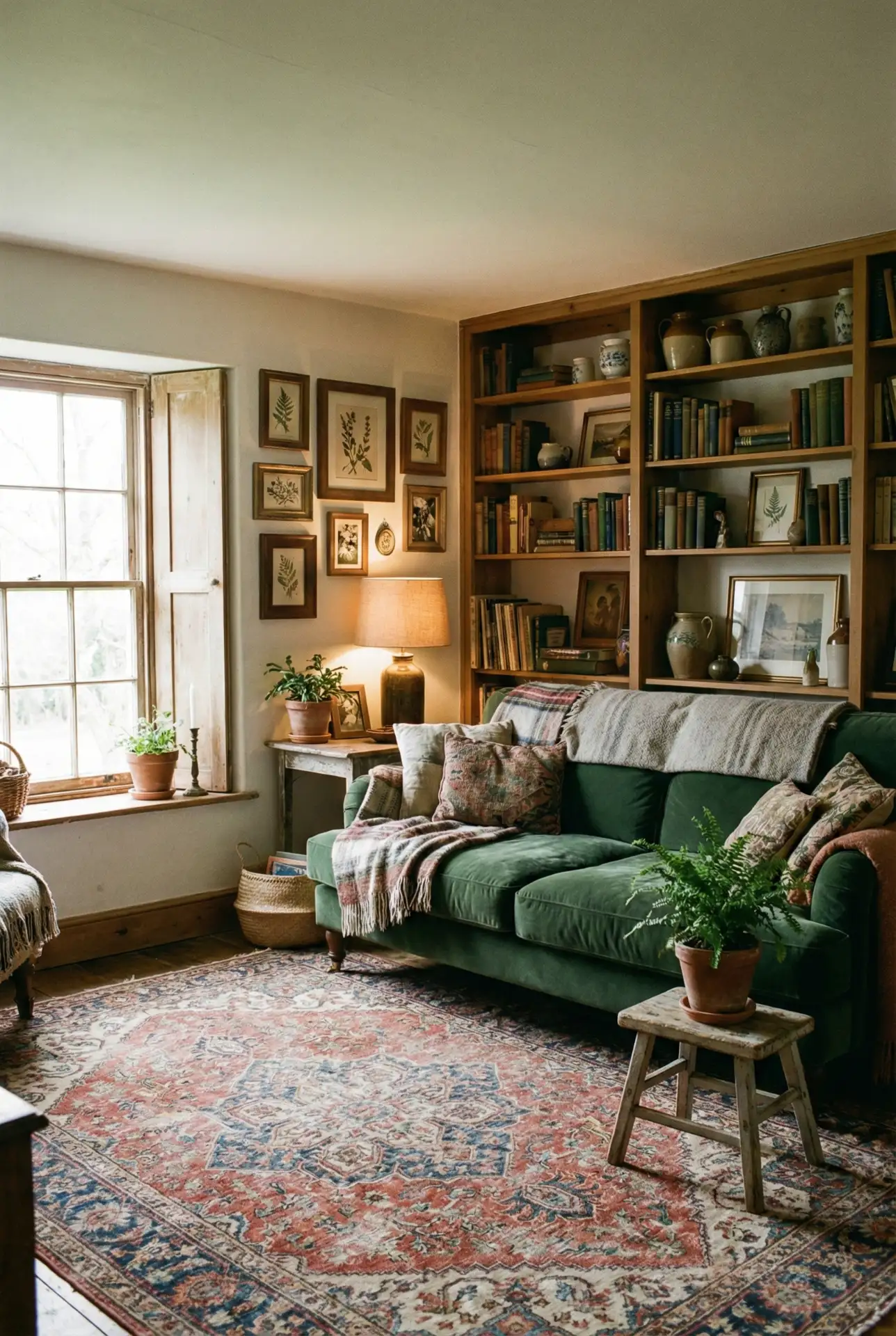 ACNH Cottage Charm With A Green Couch And Collected Decor 2