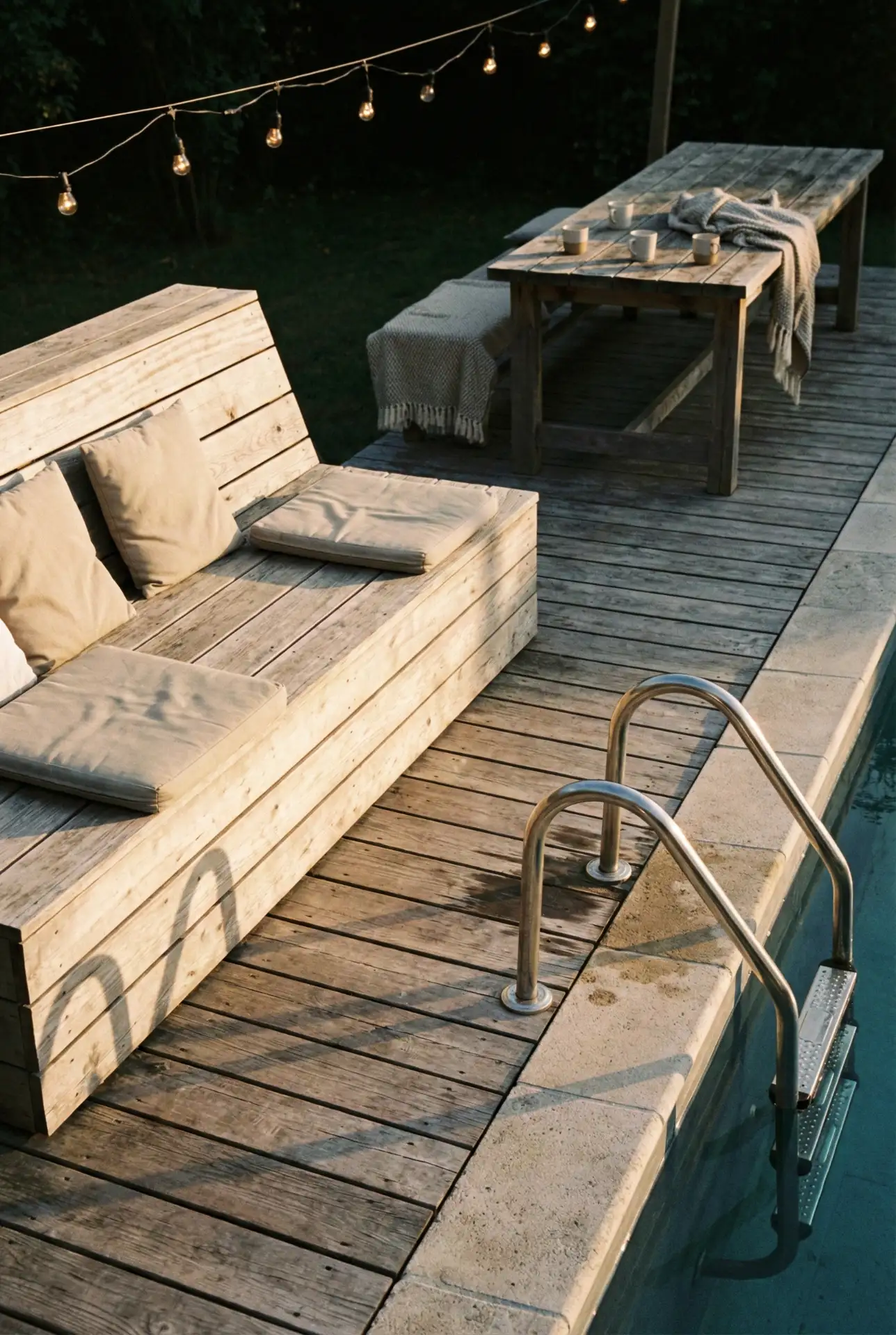 Above Ground Deck Wrap With Built In Lounge Step 2