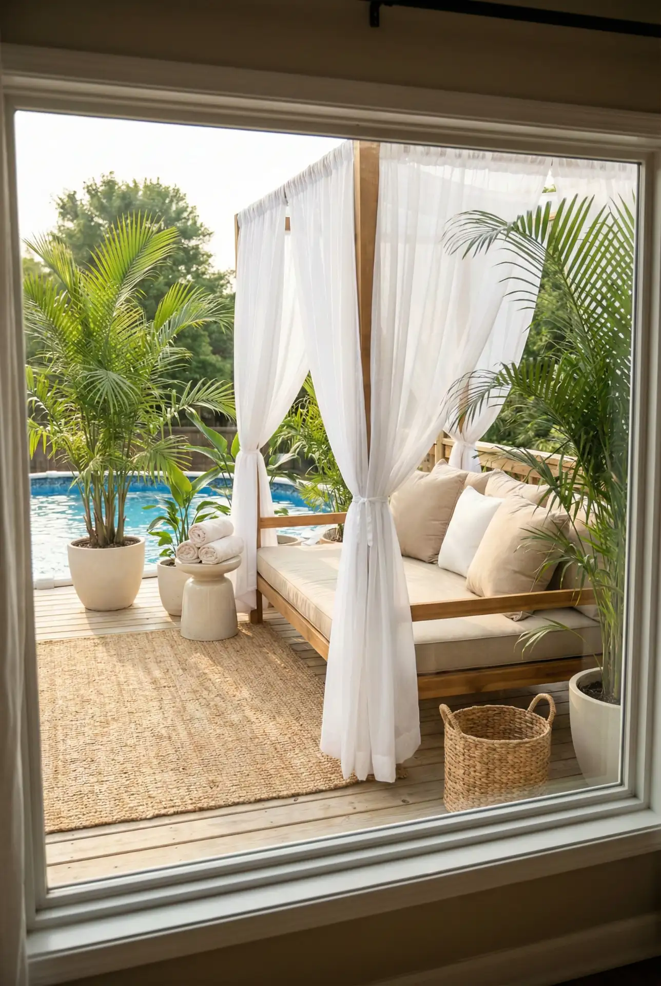 Above-Ground Pool With Tropical Cabana Corner 1