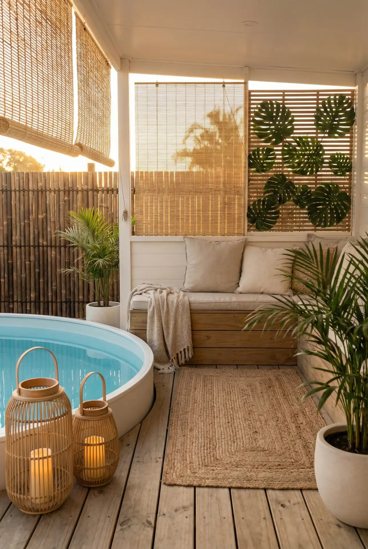 Above-Ground Pool With Tropical Cabana Corner 2