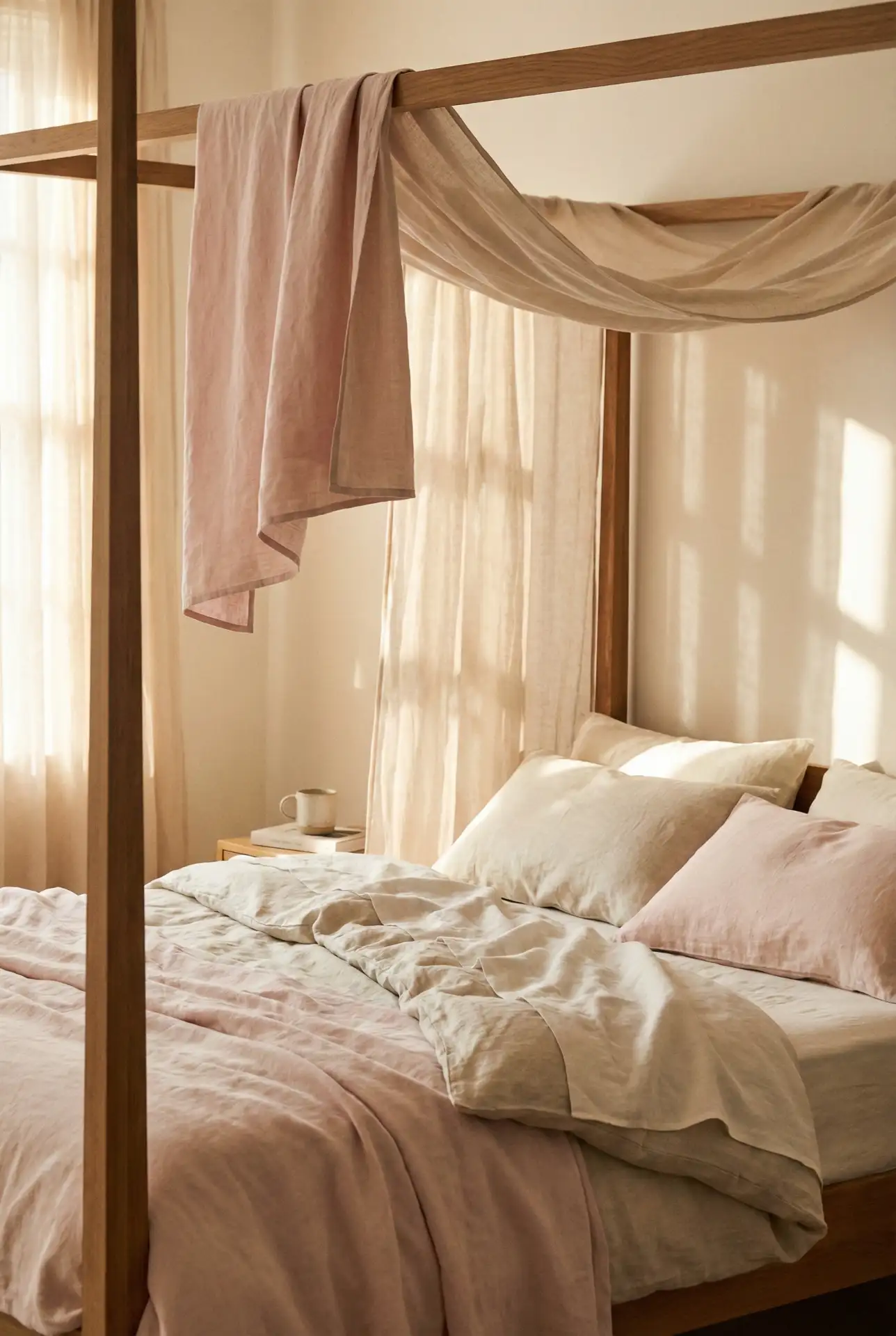 Aesthetic Pink Canopy Bed Moment 2