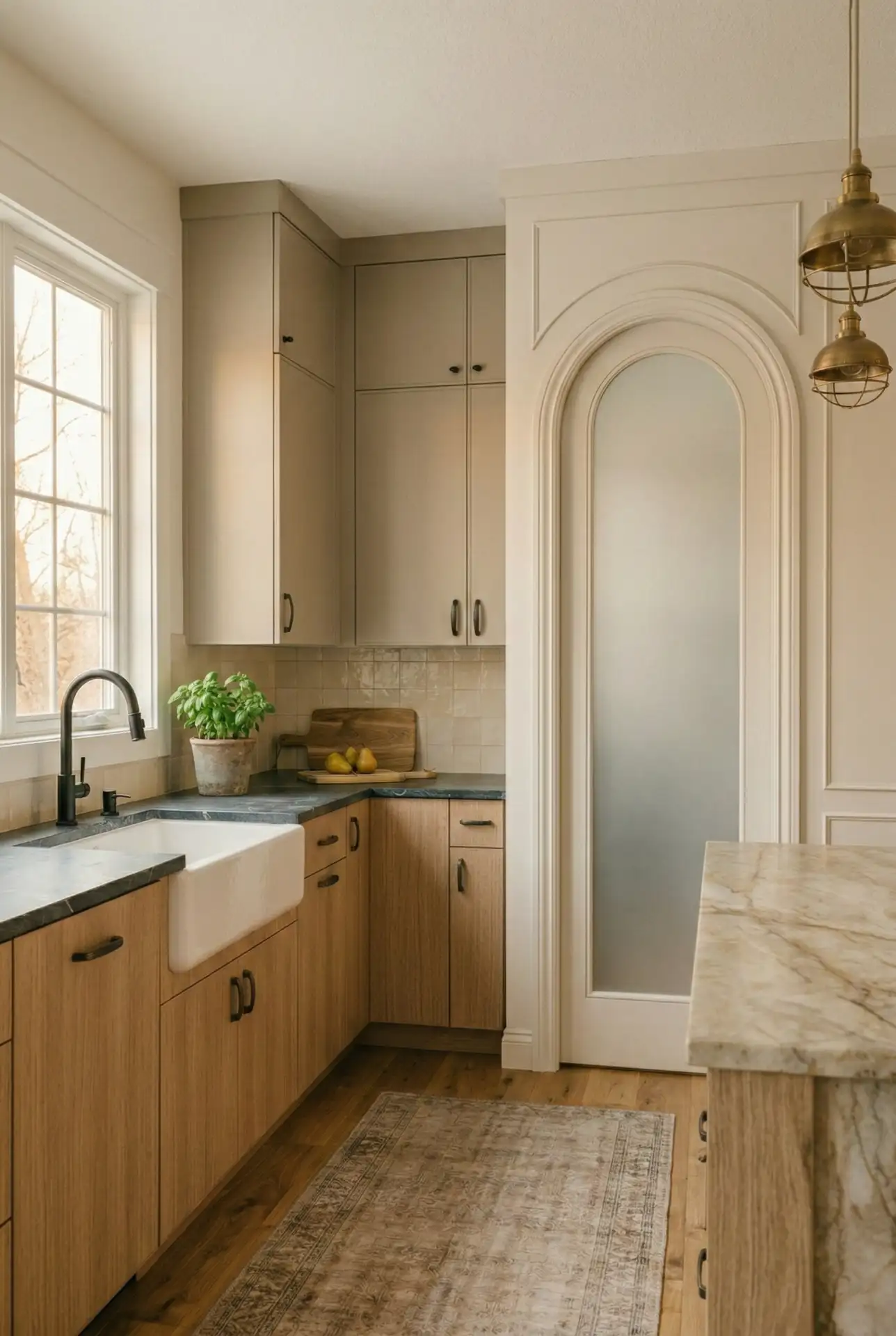 Arched Frosted Glass Pocket Door 2