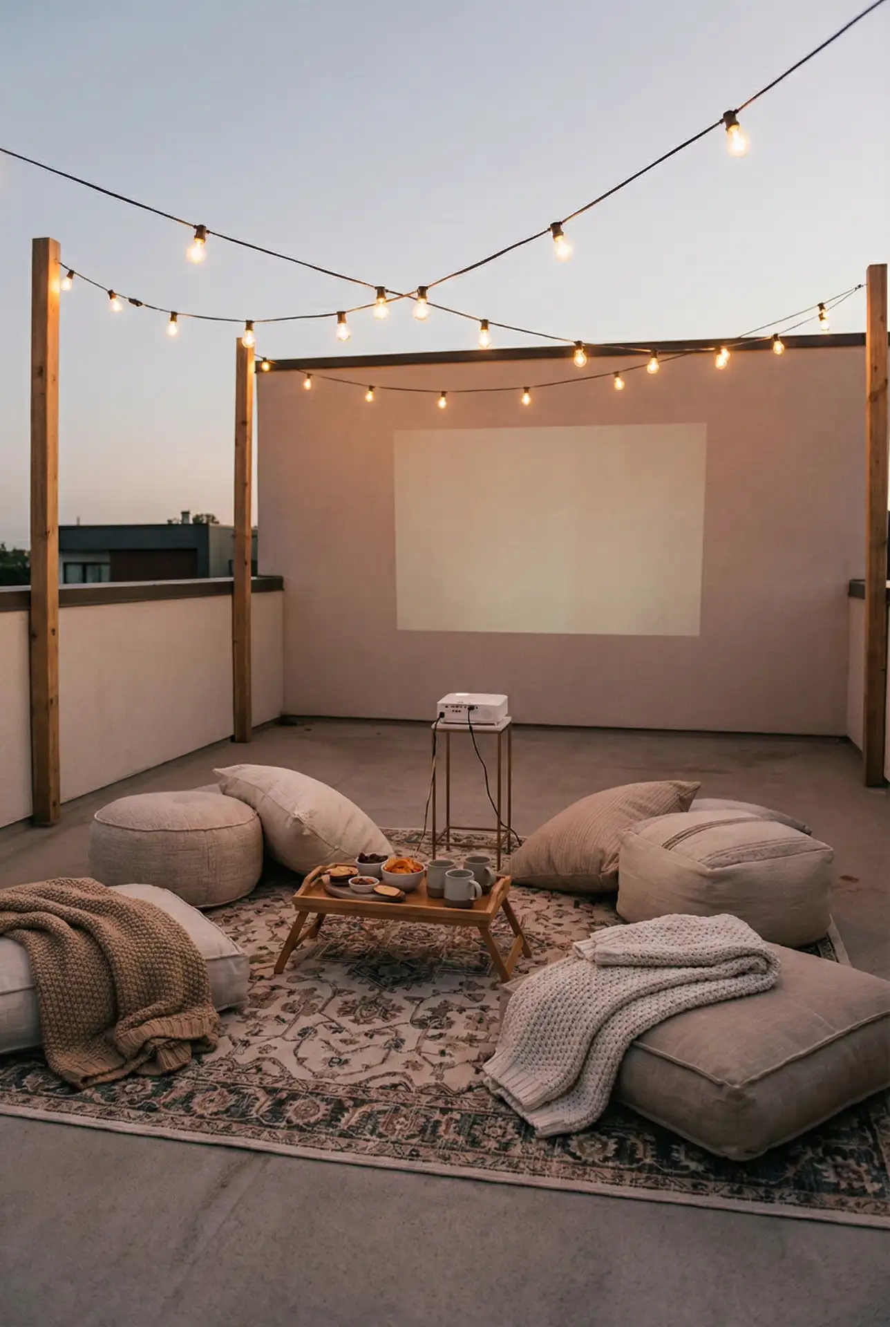Backyard Movie Night Lounge With Modular Floor Seating 1