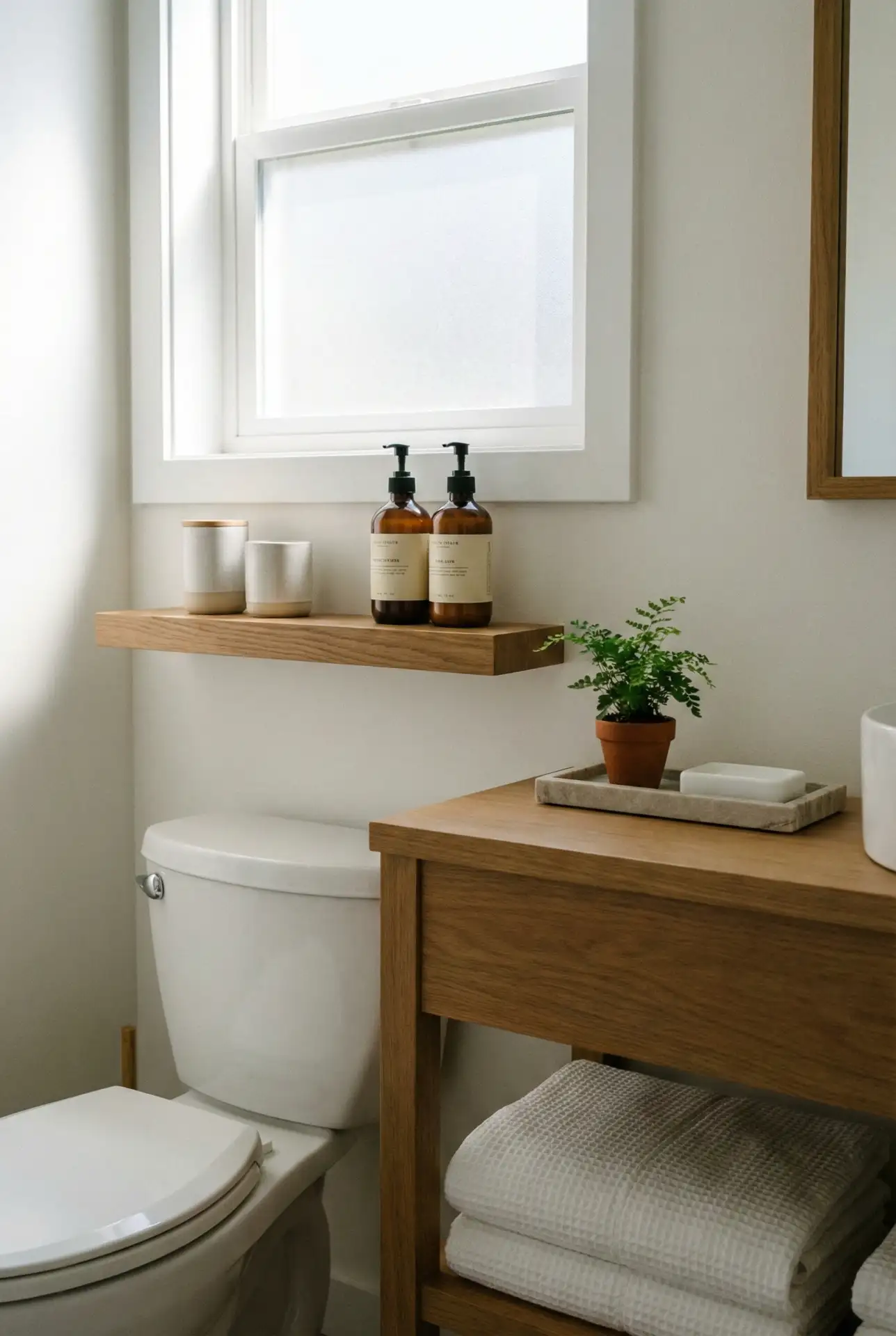 Bathroom Shelf Styling With Matching Containers 2