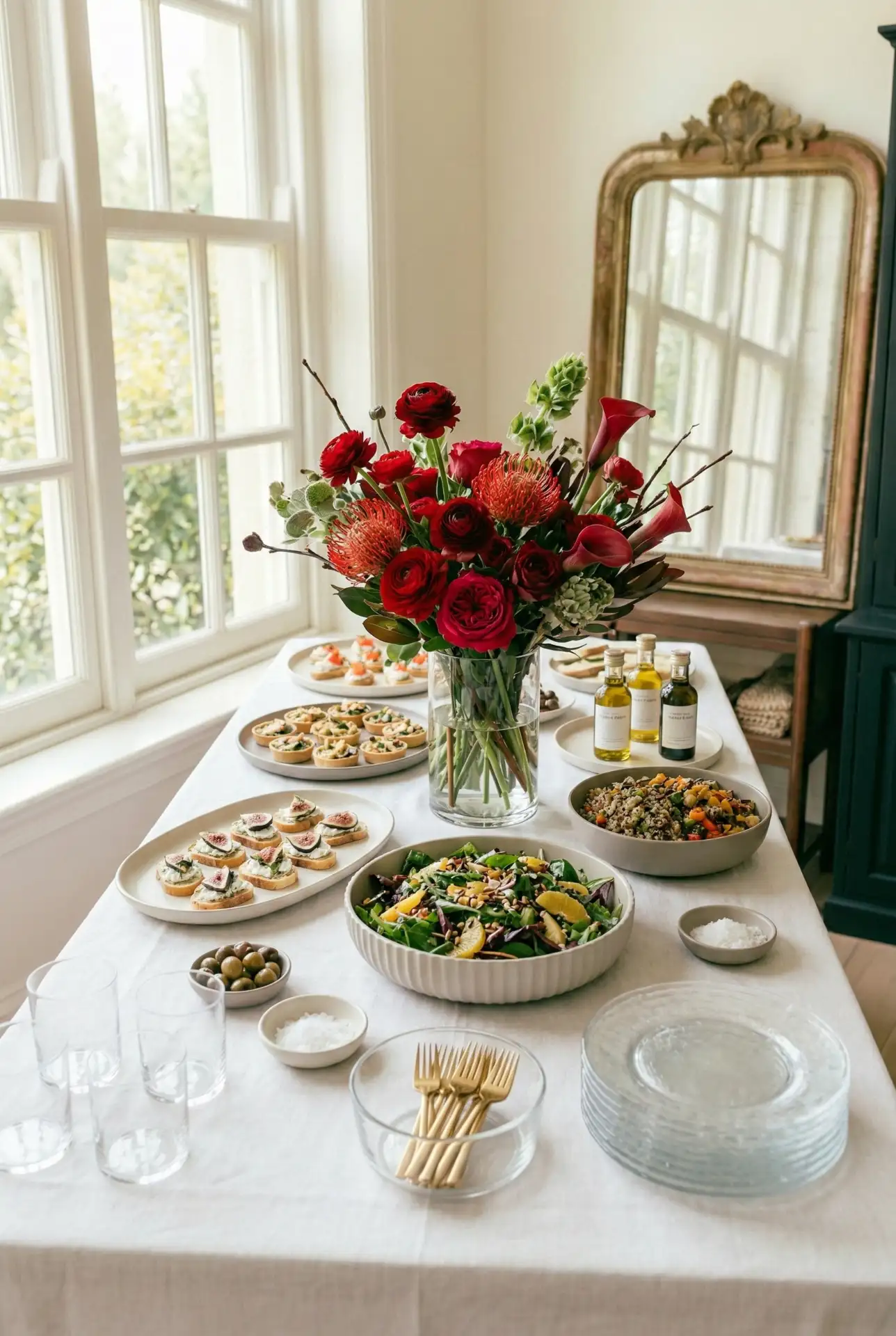 Birthday Buffet With Red Statement Centerpiece 1