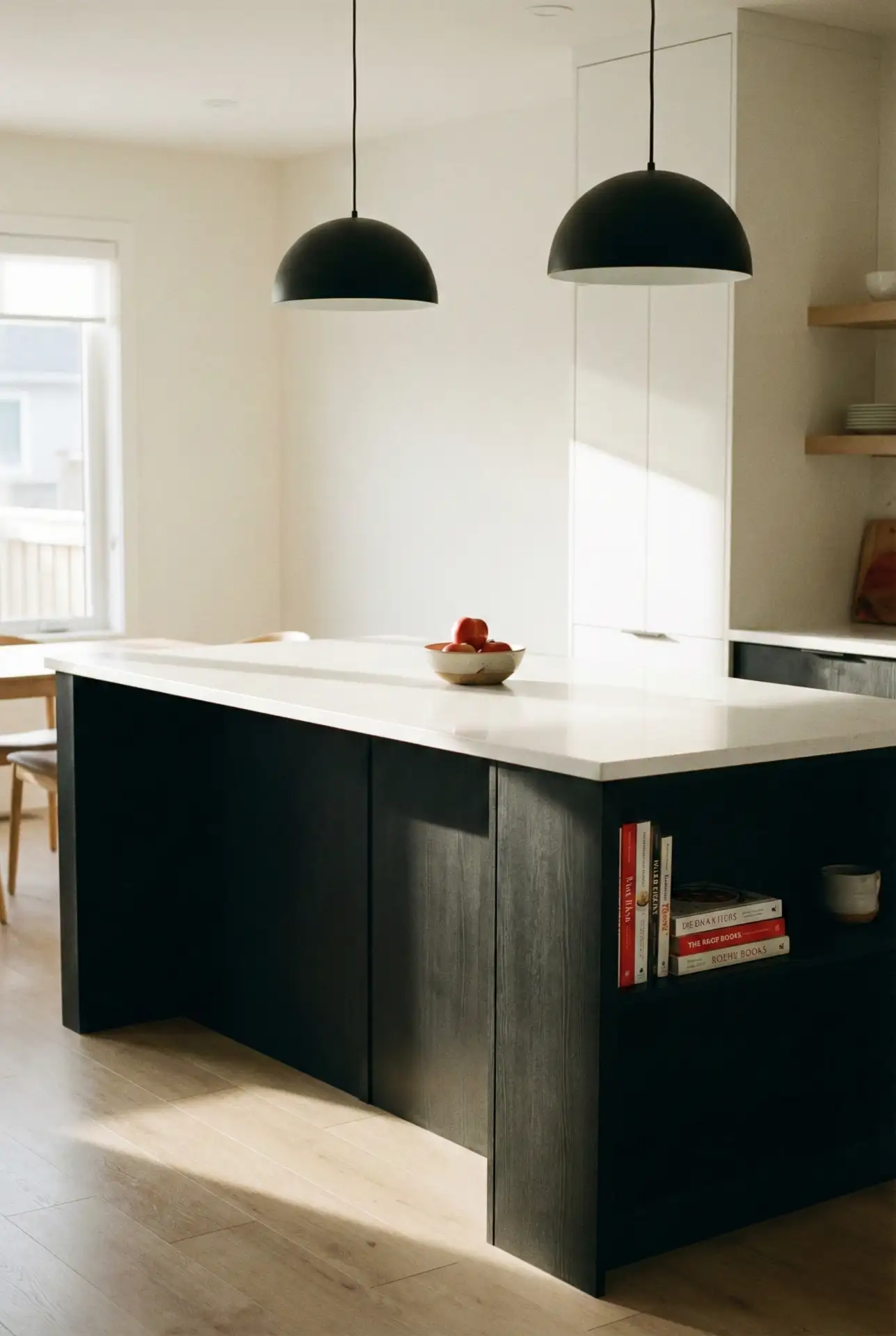 Black And White Minimalist Kitchen With Smart Cabinet Storage 2