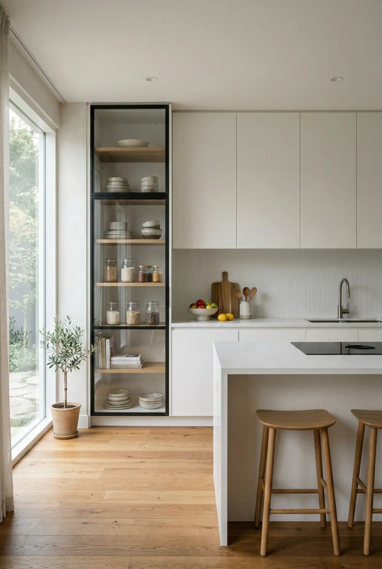 Black Framed Glass Pantry Door 1