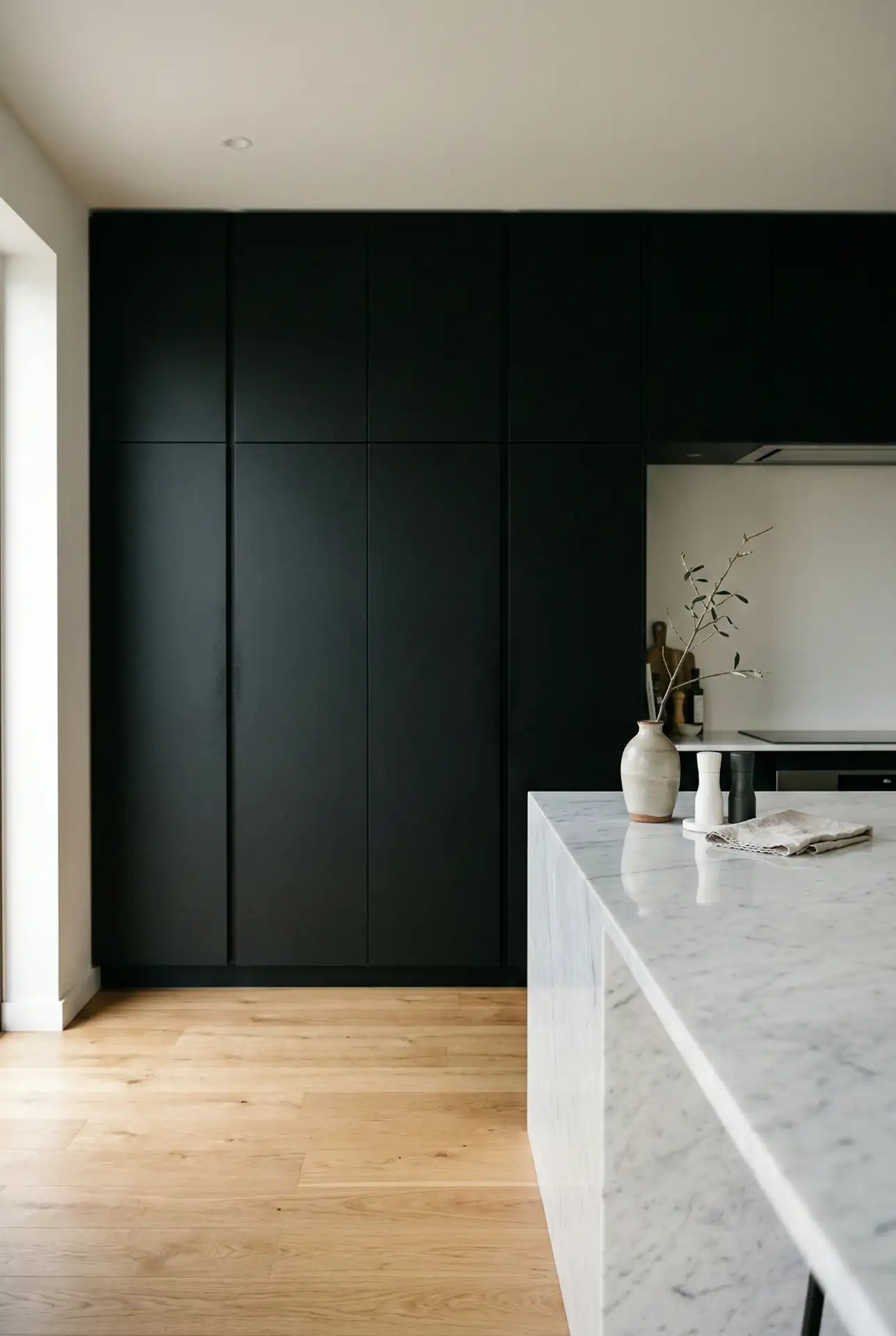 Black Minimalist Pantry Wall 1