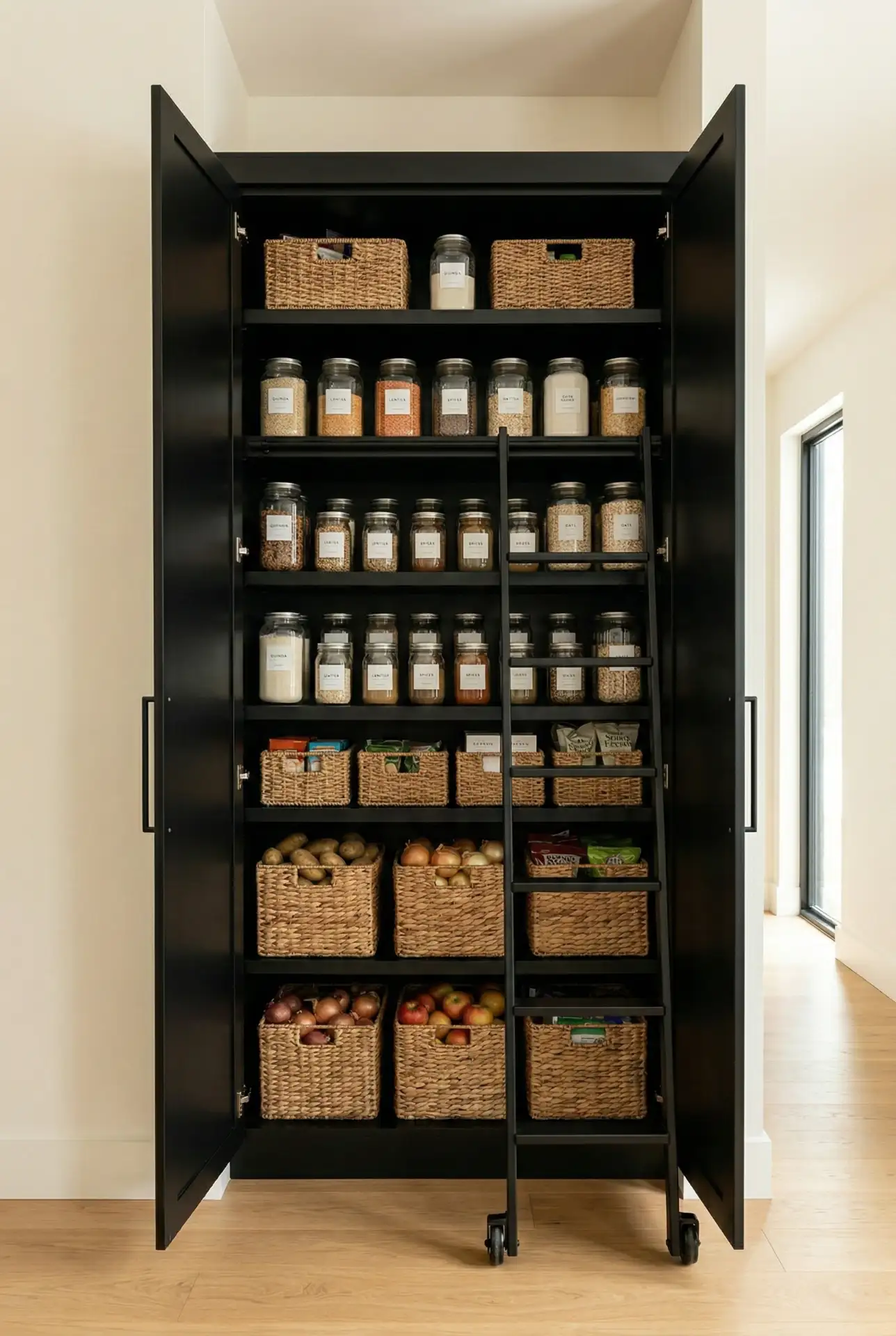 Black-Minimalist-Pantry-Wall 2