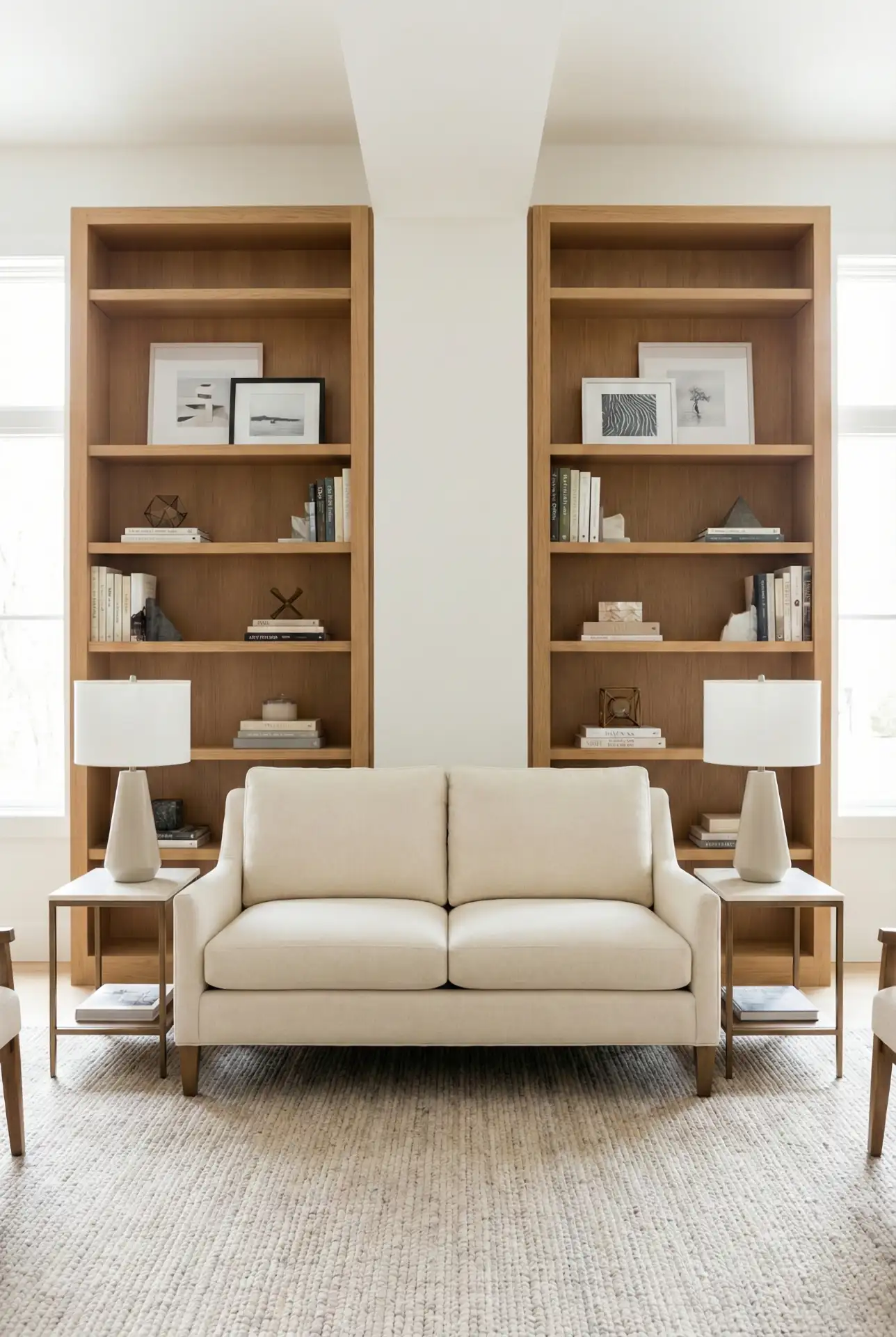 Bloxburg-Inspired Library Lounge With Symmetrical Shelves 1