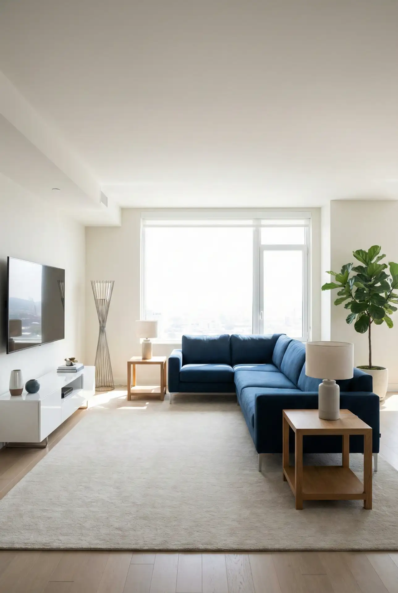 Bloxburg Modern Large Layout With A Blue Sofa Statement 2