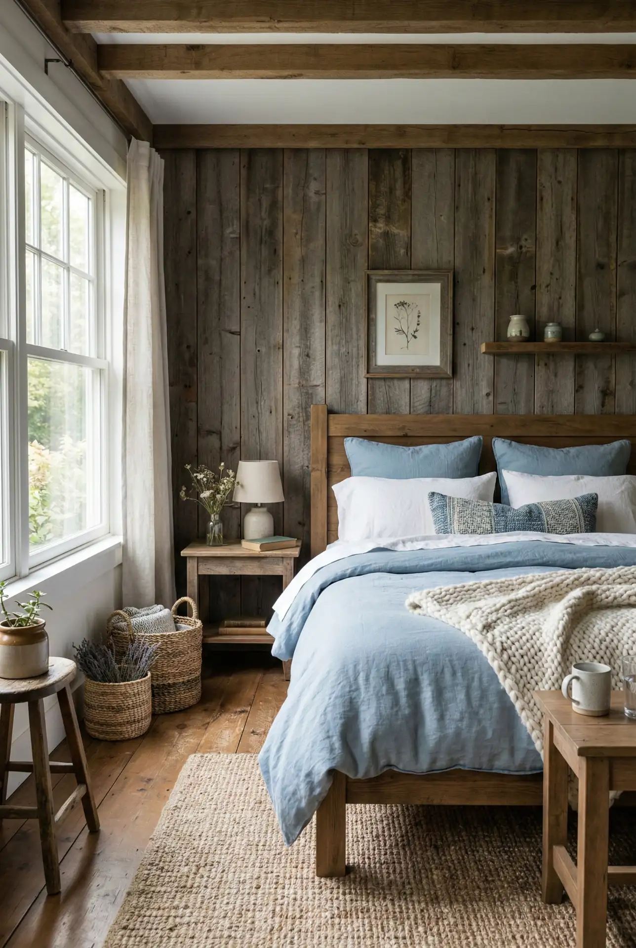 Blue And Wood Rustic Calm 1