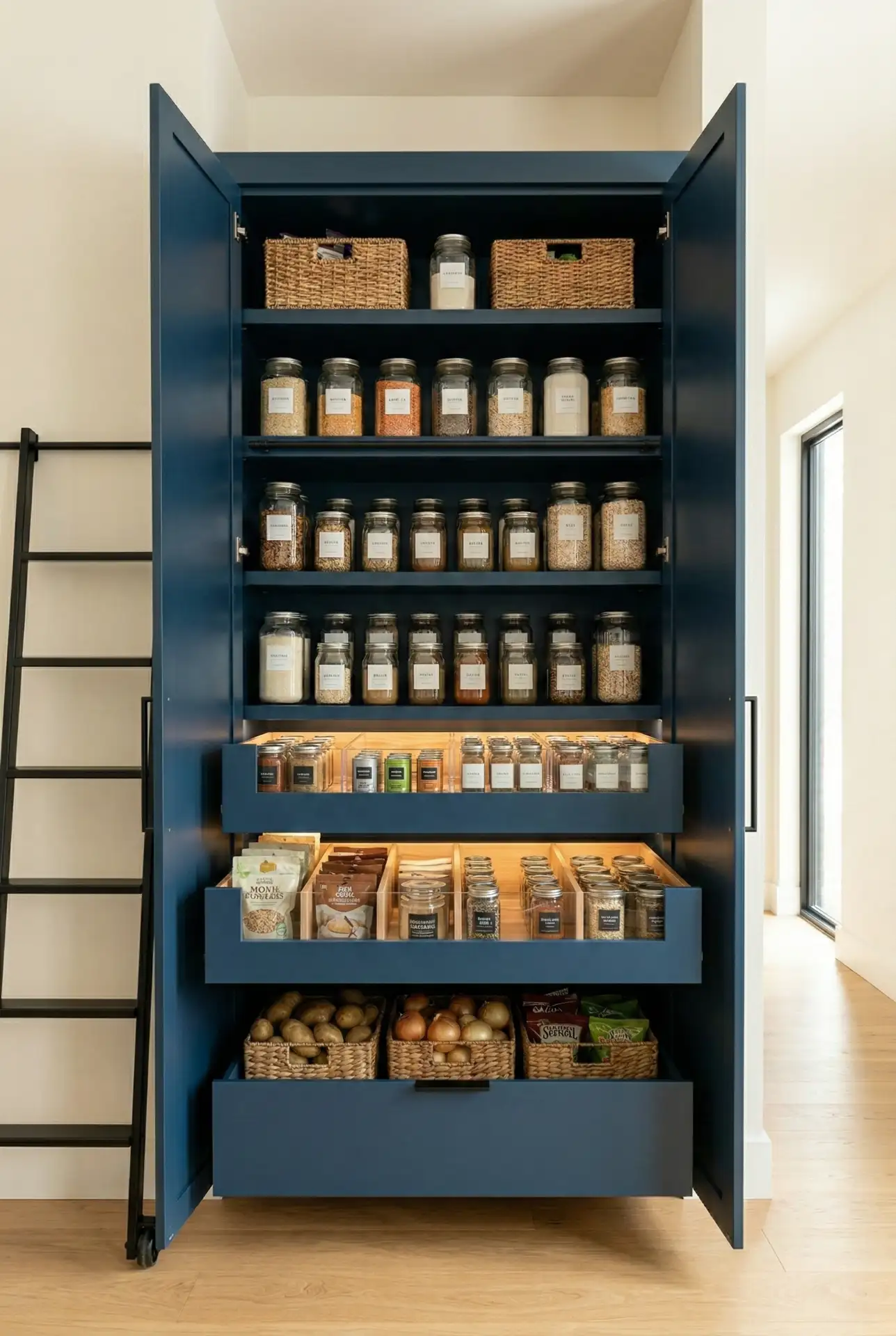 Blue Ikea-Inspired Pantry System 2
