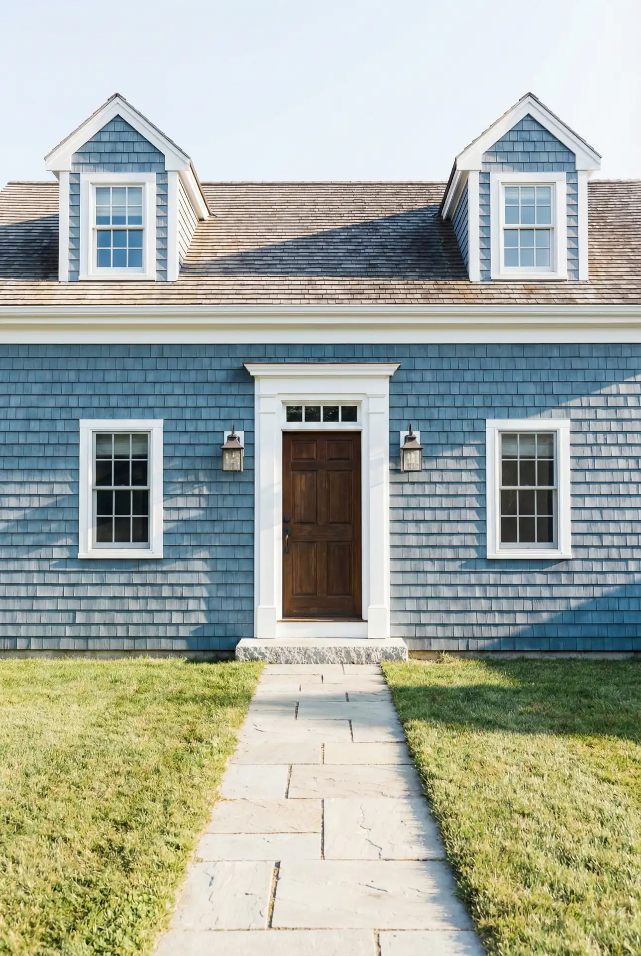 Blue Shingles With White Trim And Coastal Calm 2