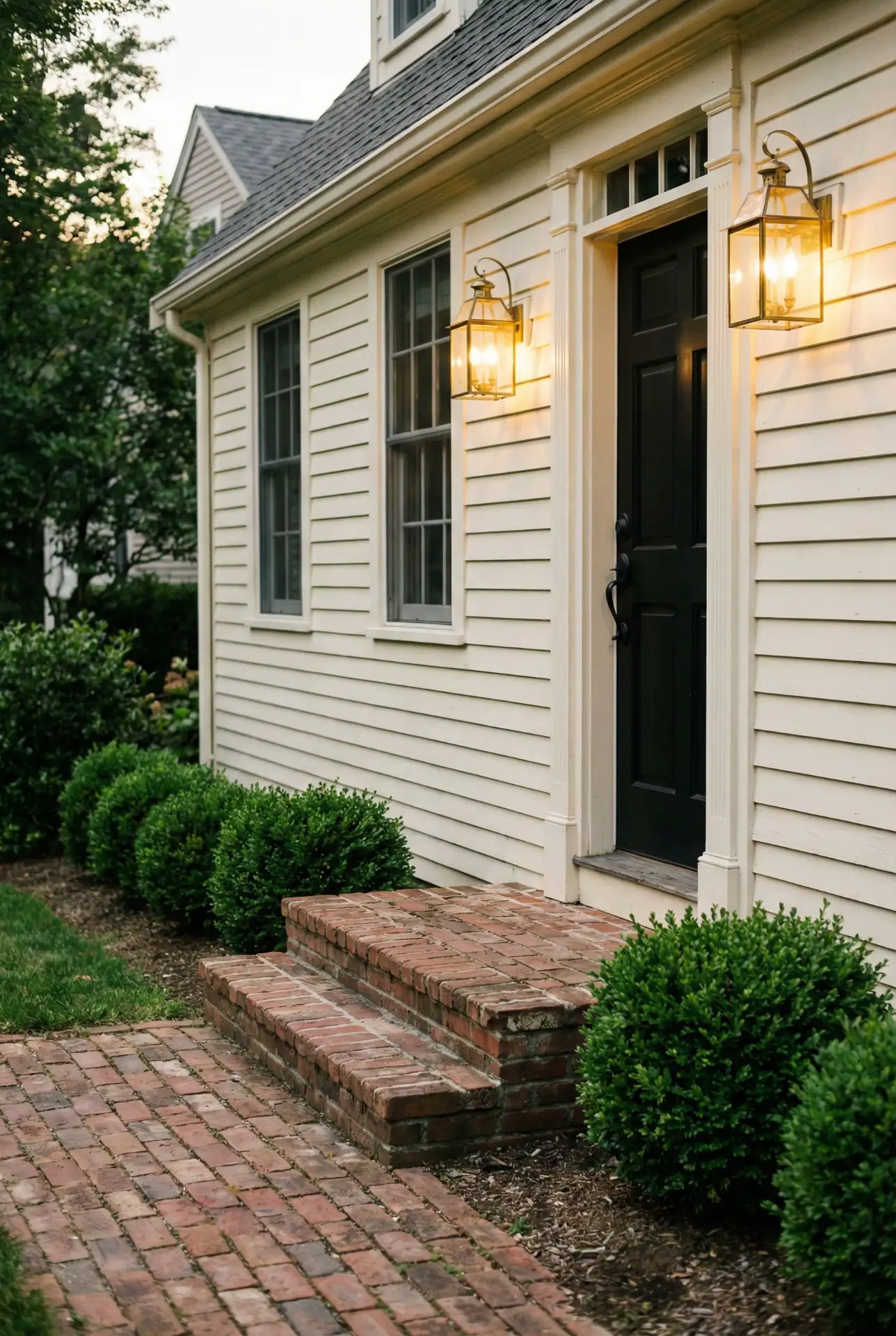 Brick Steps And Yellow Lantern Glow Entry 1